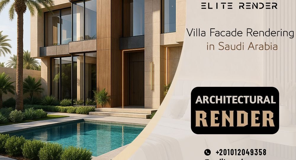 Villa Facade Rendering in Saudi Arabia
