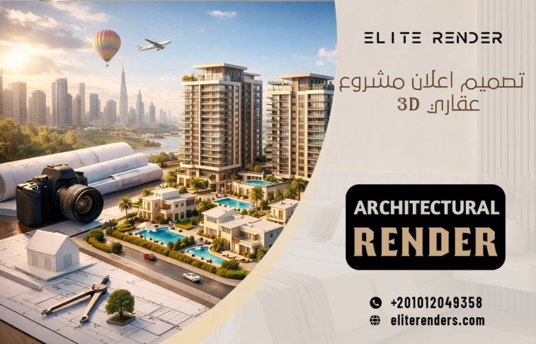 تصميم اعلان مشروع عقاري 3D