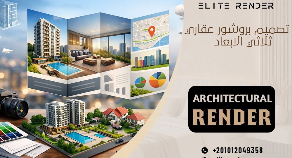 تصميم بروشور عقاري ثلاثي الابعاد