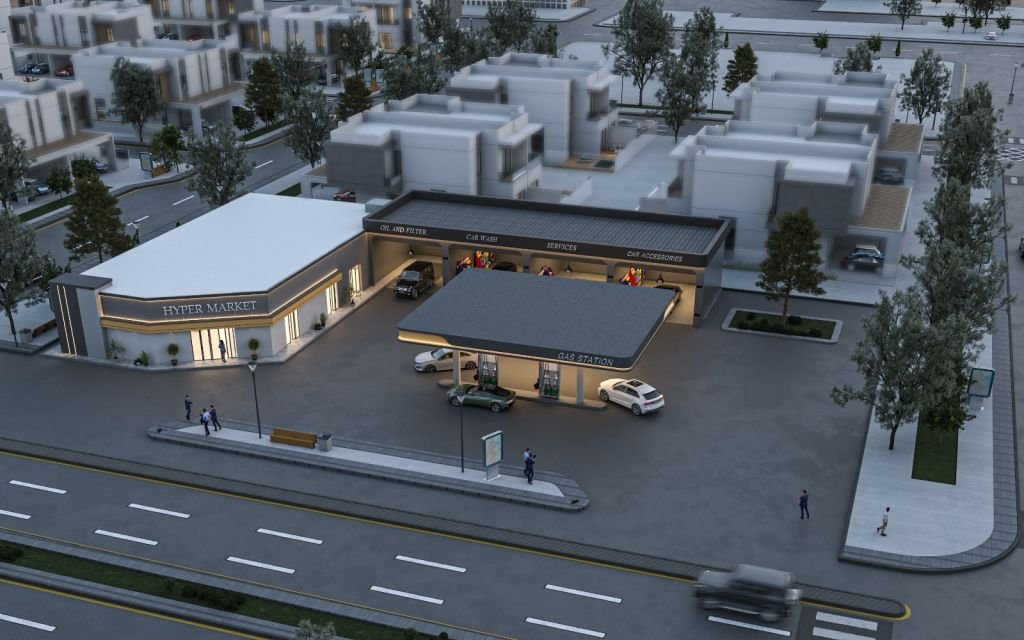 مشروع تصميم بنزينة وسوبر ماركت (4)